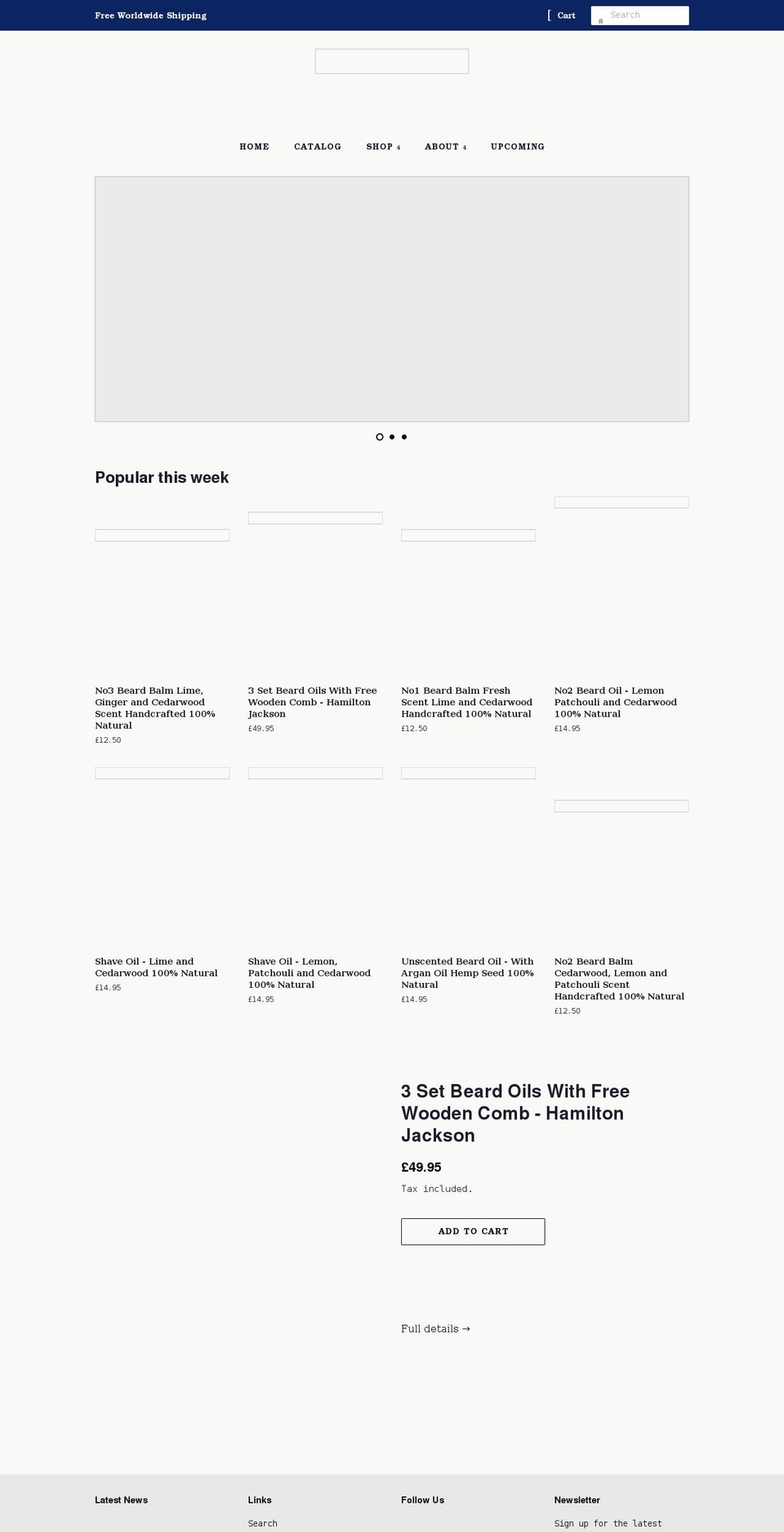 hamiltonjackson.com shopify website screenshot