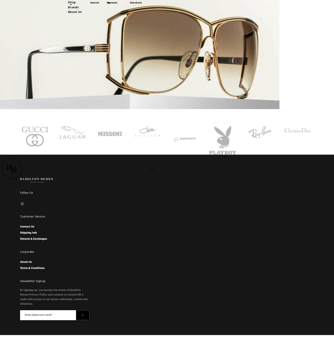hamiltonremesvintagesunglasses.com — Shopify storefront screenshot