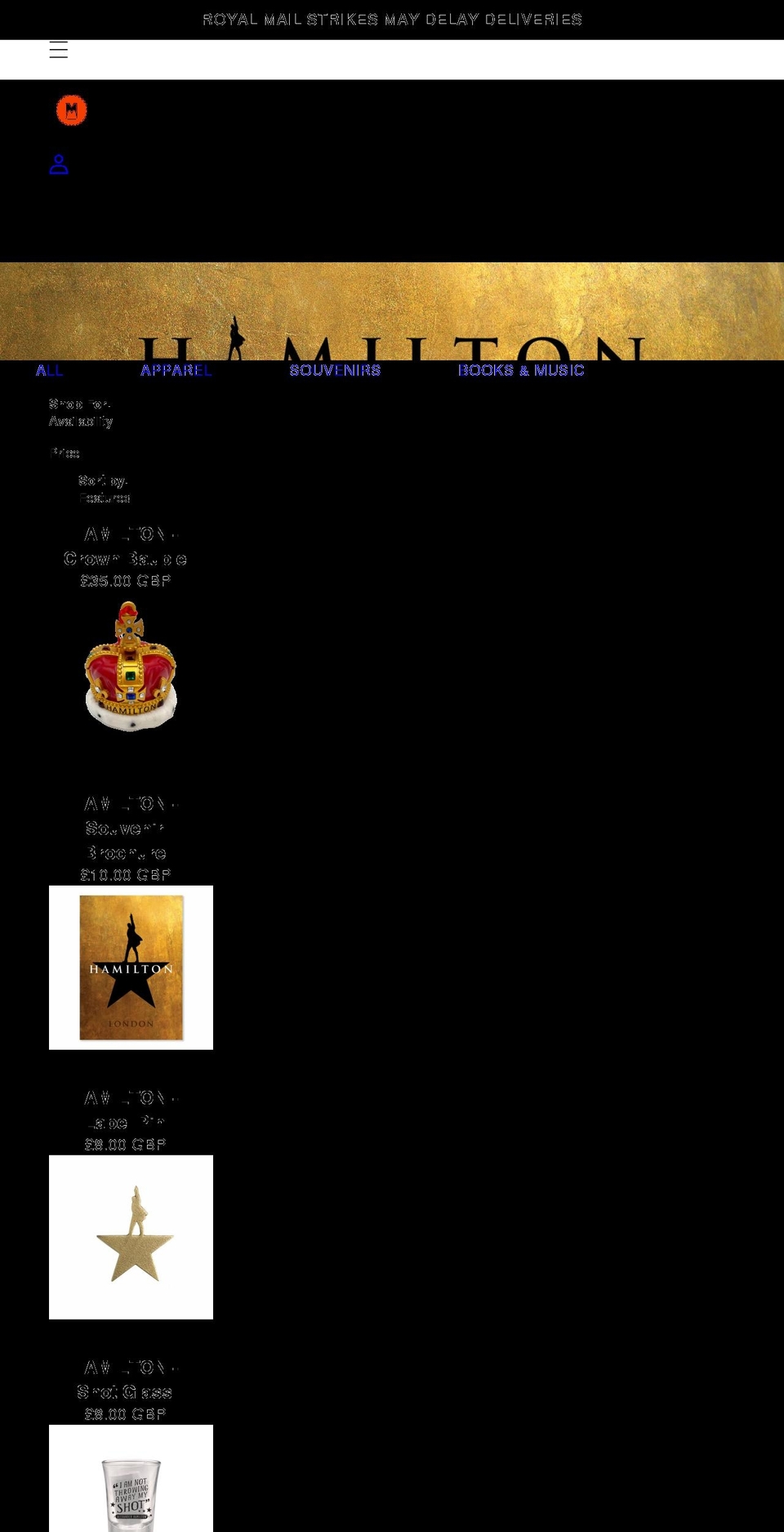 hamiltonwestendshop.com — Shopify storefront screenshot