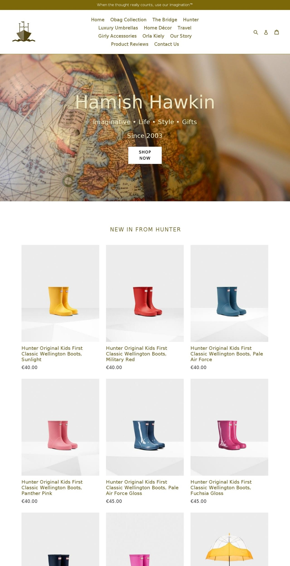 hamish-hawkin.ie shopify website screenshot