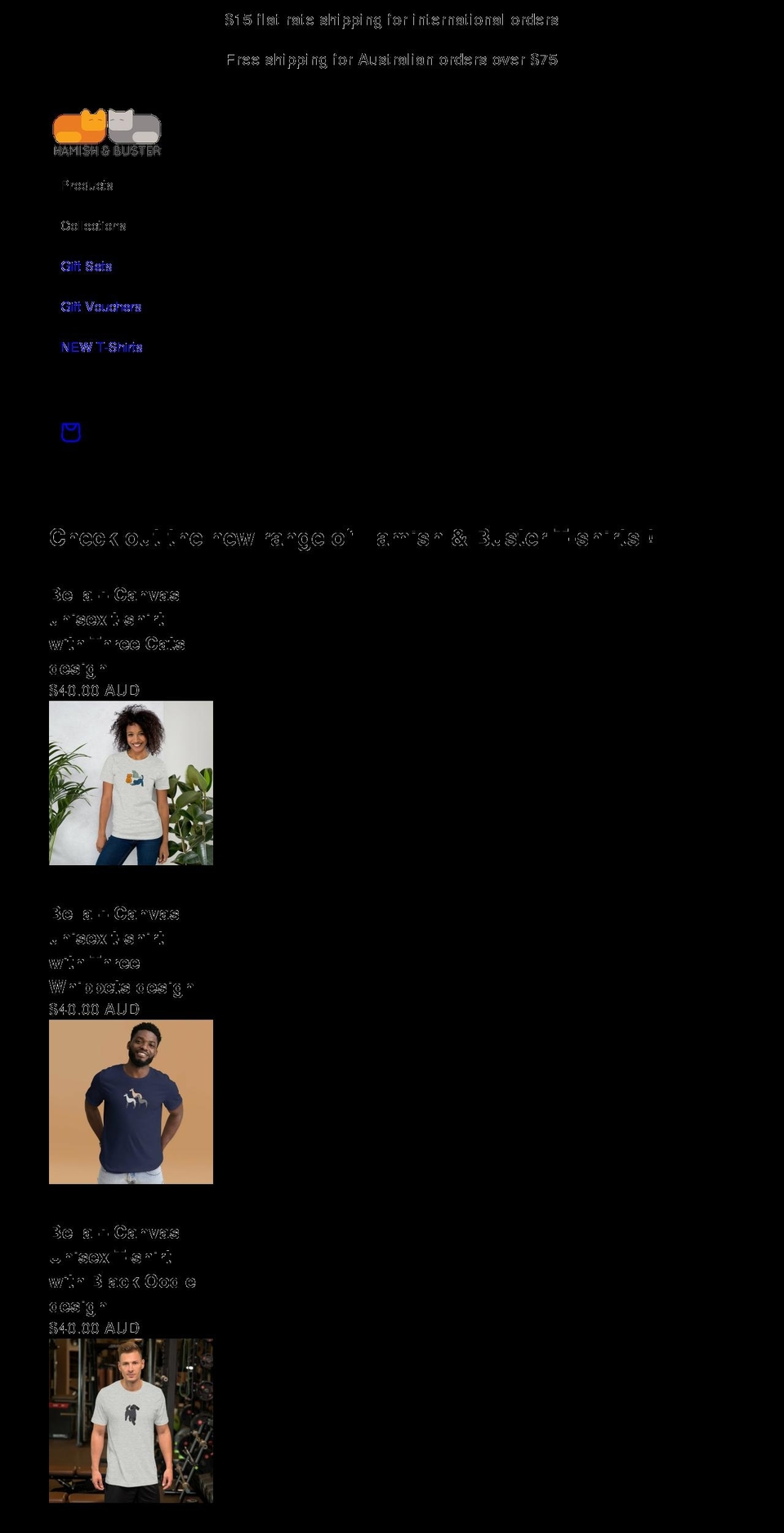hamishandbuster.com.au shopify website screenshot