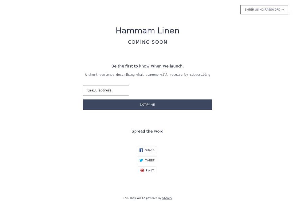 hammamlinen.com shopify website screenshot