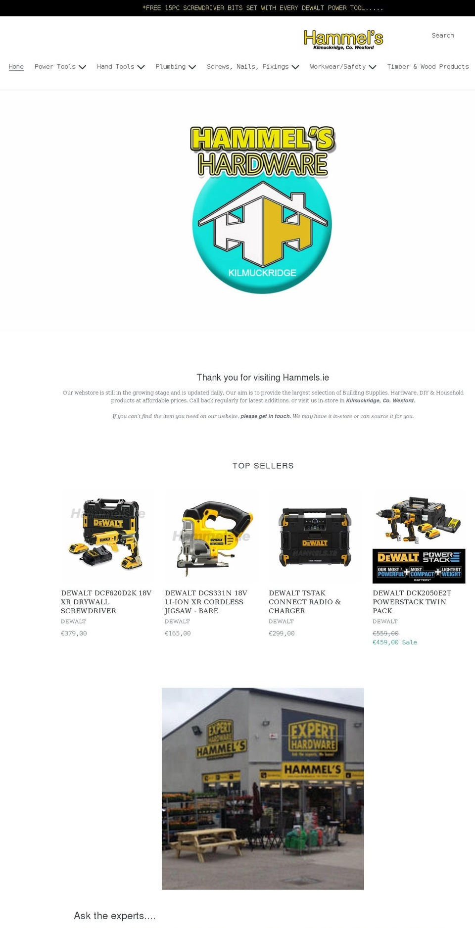 hammels.ie shopify website screenshot