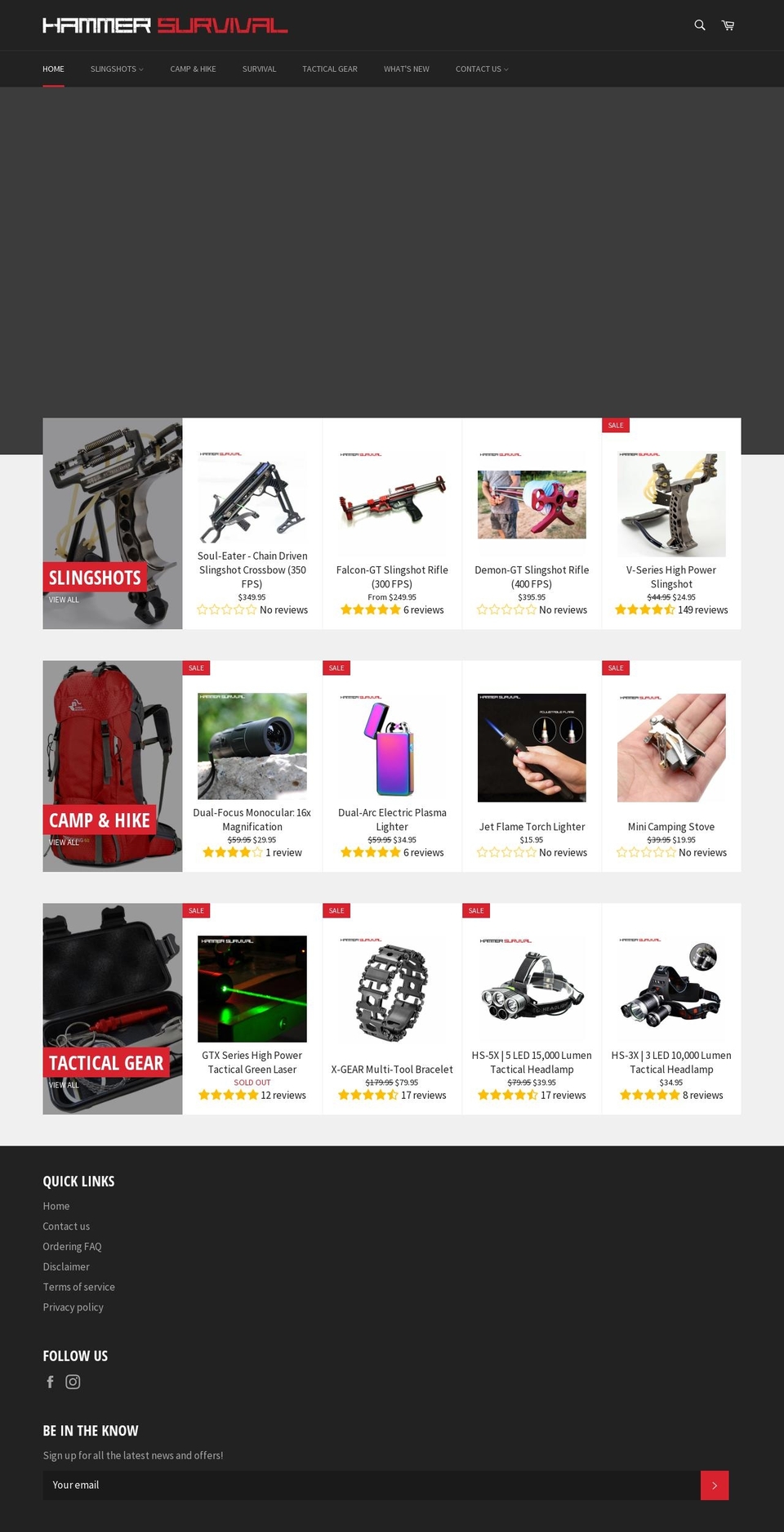 hammer-survival.com shopify website screenshot