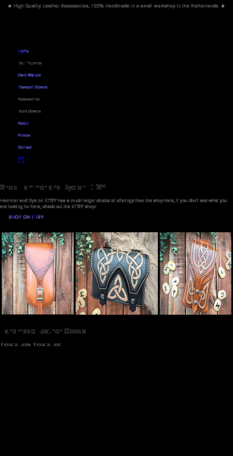 hammeranddye.com shopify website screenshot