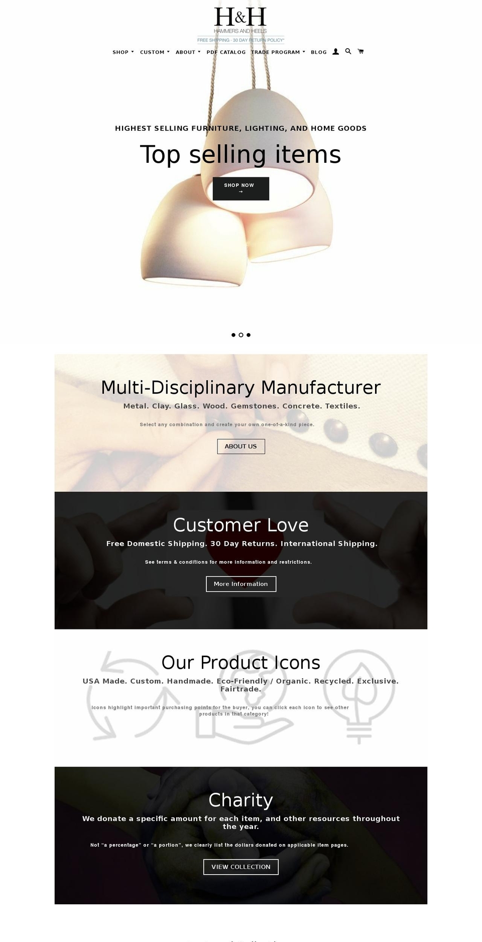 hammerandheel.com shopify website screenshot