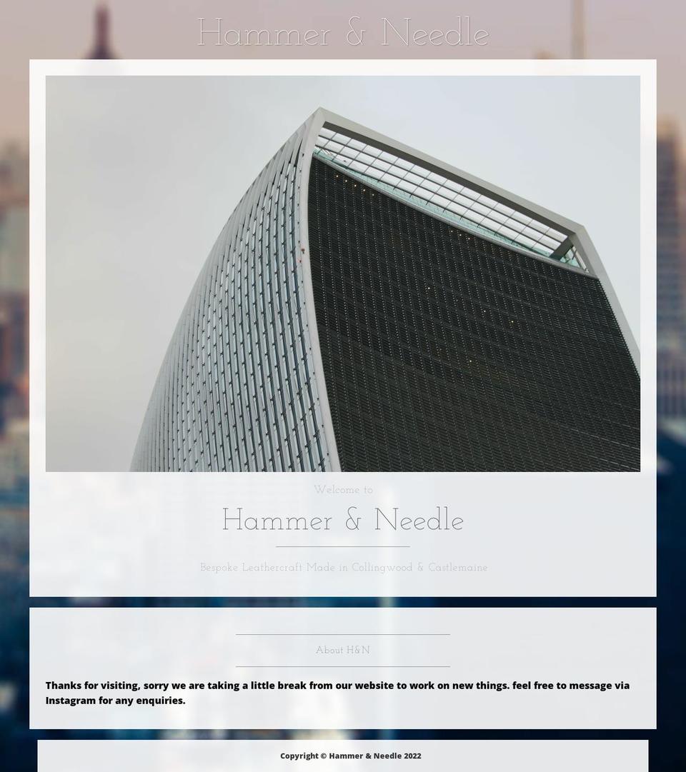 hammerandneedle.com — Shopify storefront screenshot