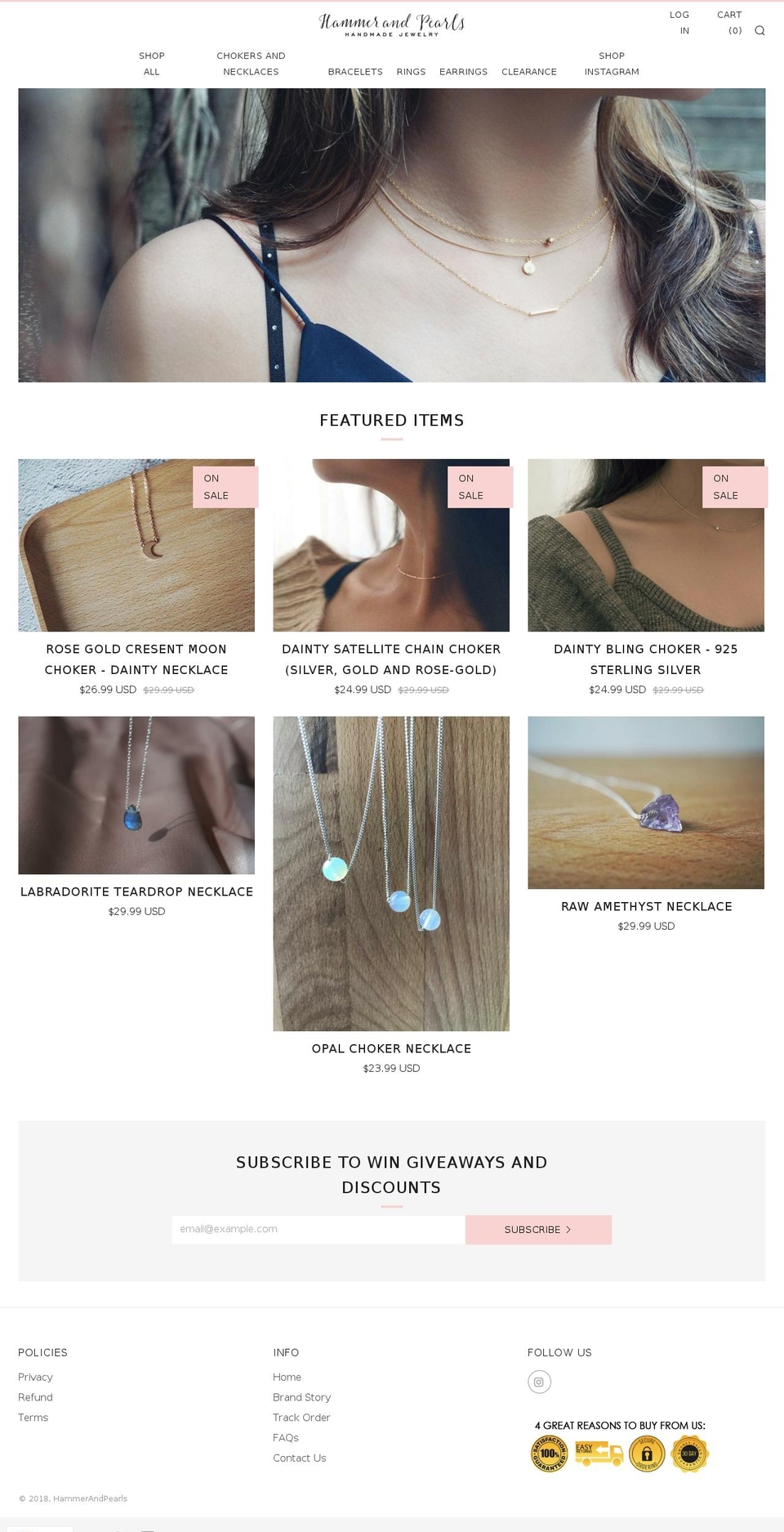 hammerandpearls.com — Shopify storefront screenshot
