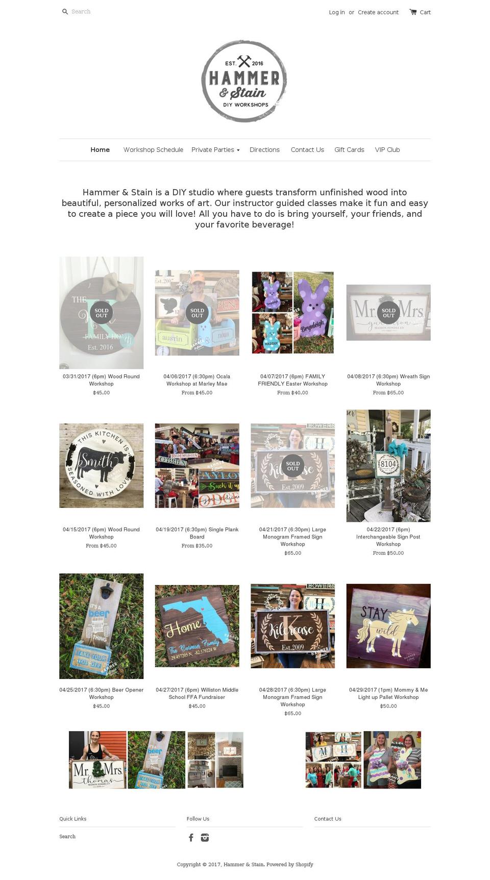 hammerandstain.com shopify website screenshot