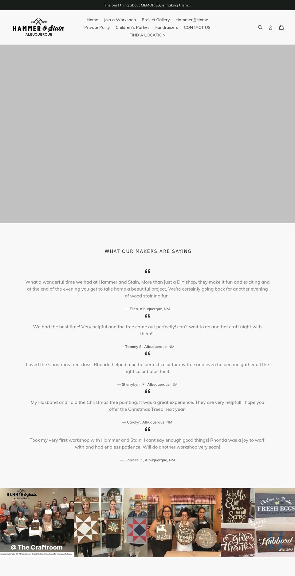 hammerandstainabq.com shopify website screenshot