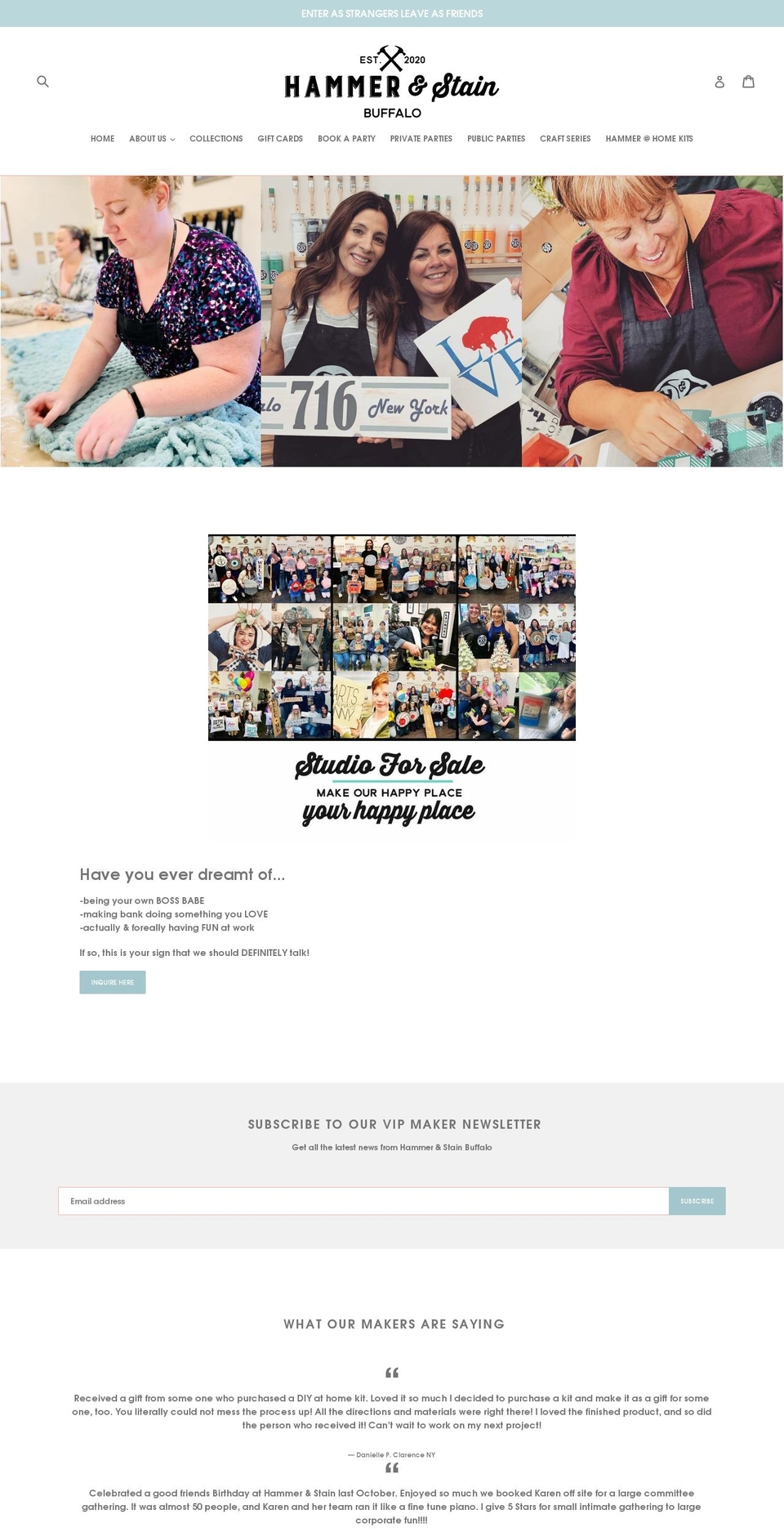 hammerandstainbuffalo.com shopify website screenshot