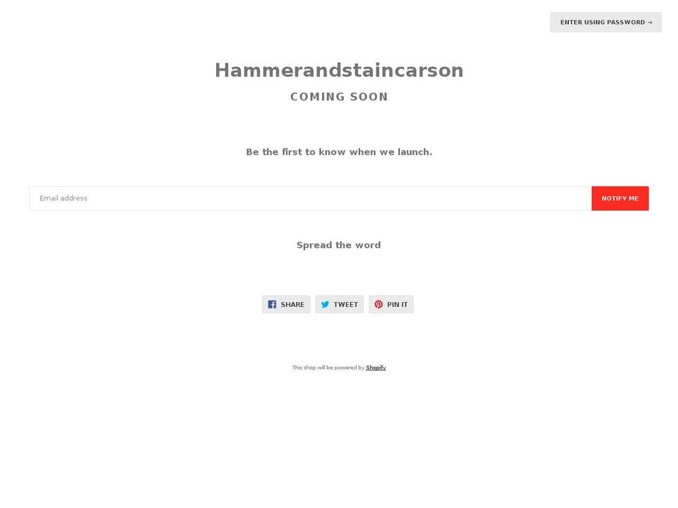 hammerandstaincarson.com shopify website screenshot