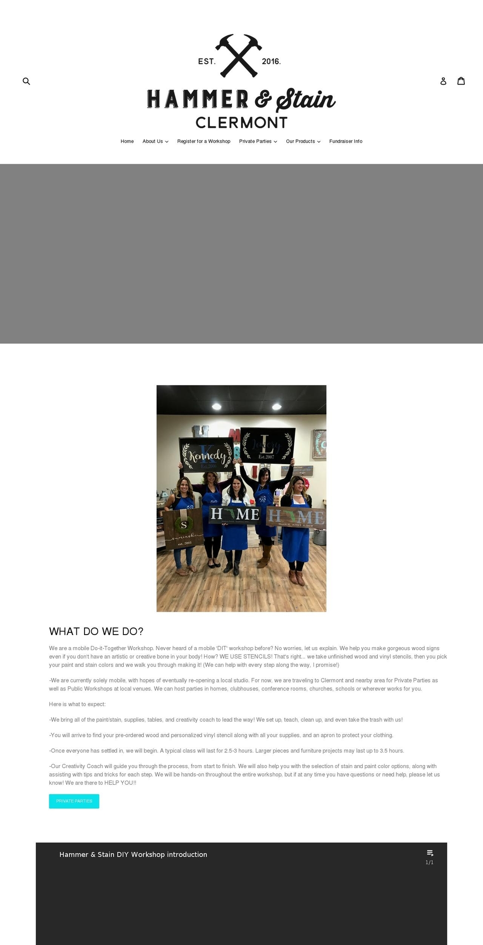 hammerandstaincfl.com shopify website screenshot