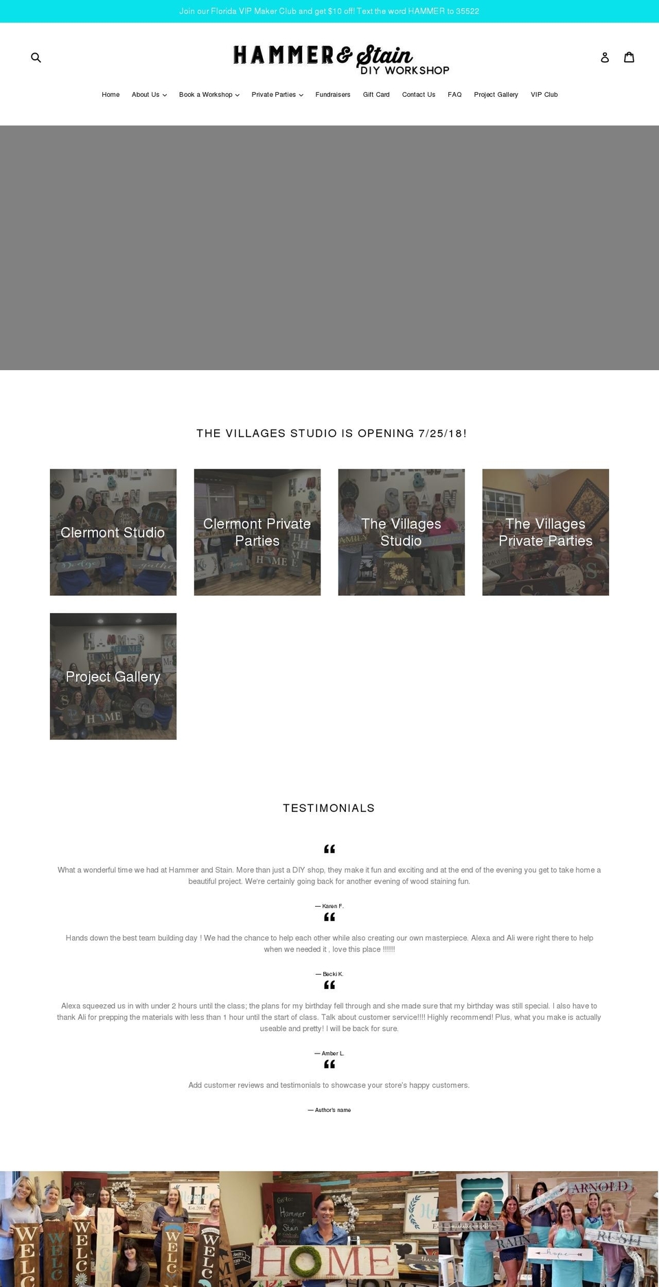 hammerandstainclermont.com shopify website screenshot