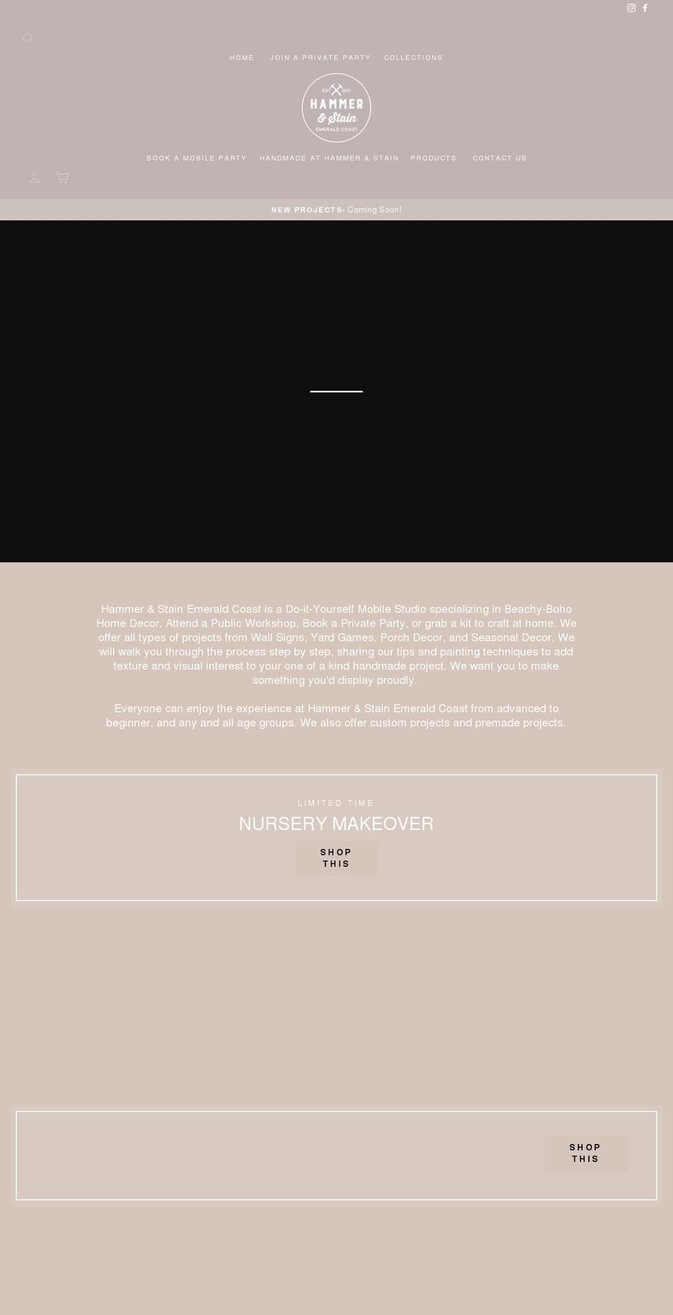 hammerandstainemeraldcoast.com shopify website screenshot