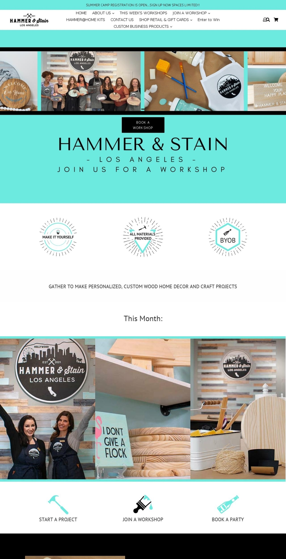 hammerandstainla.com shopify website screenshot