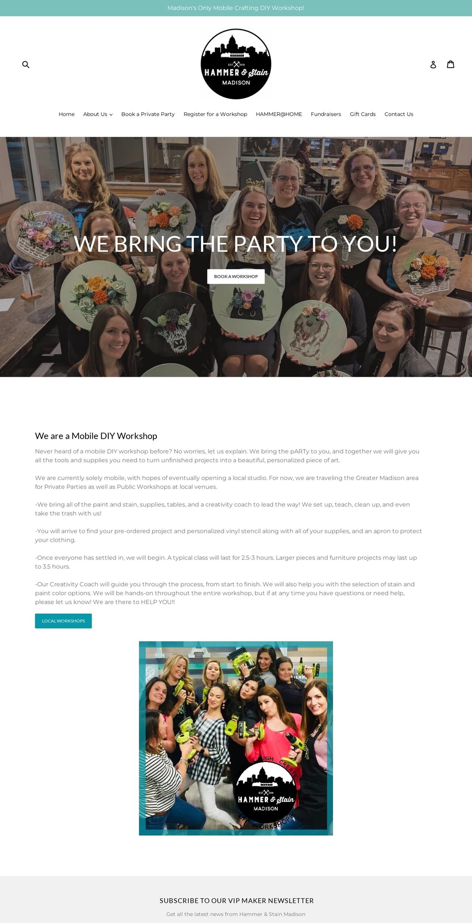 hammerandstainmadison.com shopify website screenshot