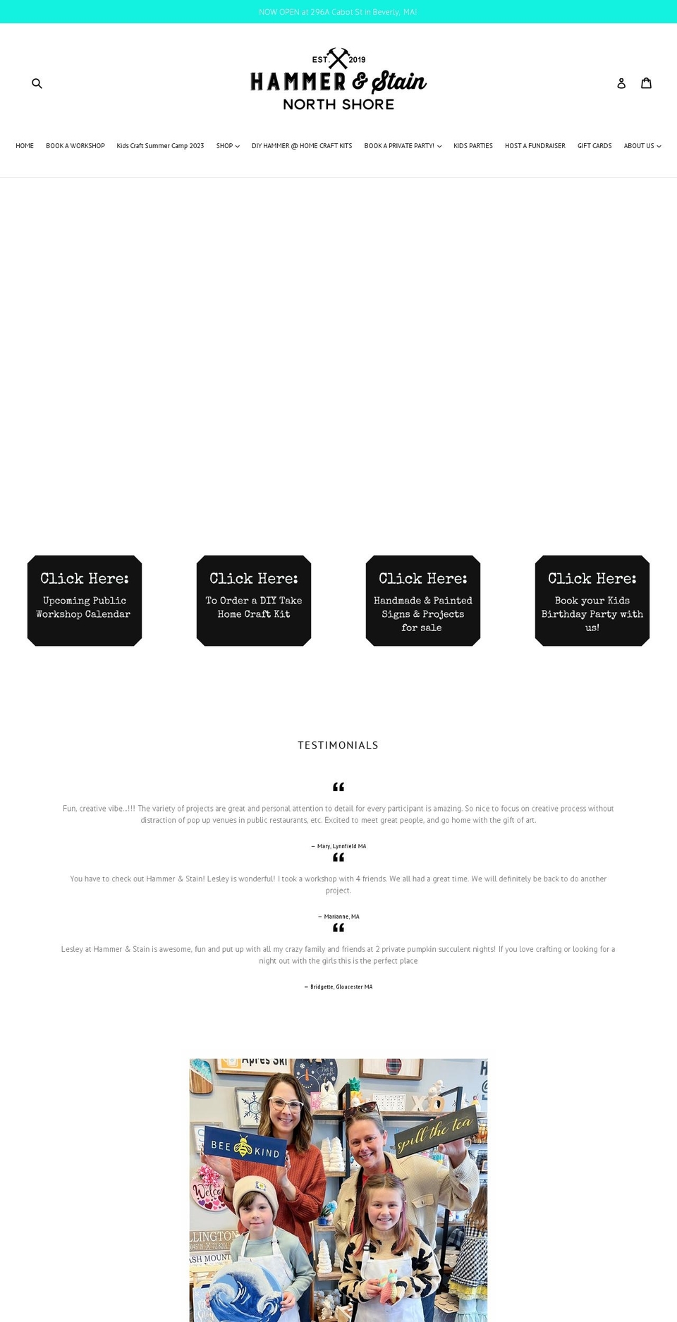 hammerandstainnorthshore.com shopify website screenshot