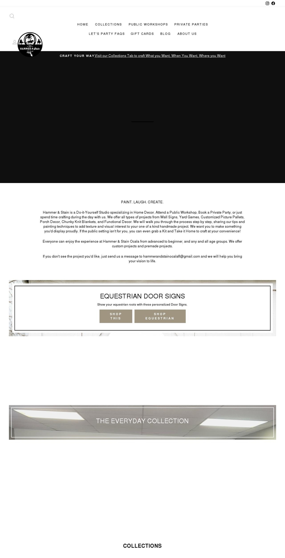 hammerandstainocala.com shopify website screenshot