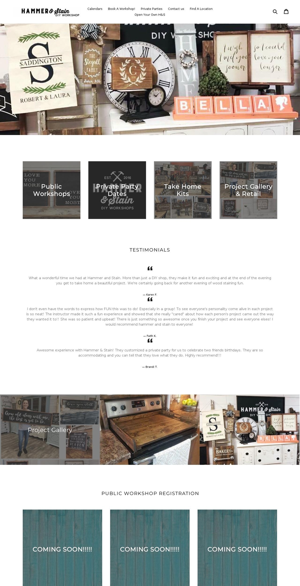 hammerandstainpooler.com — Shopify storefront screenshot