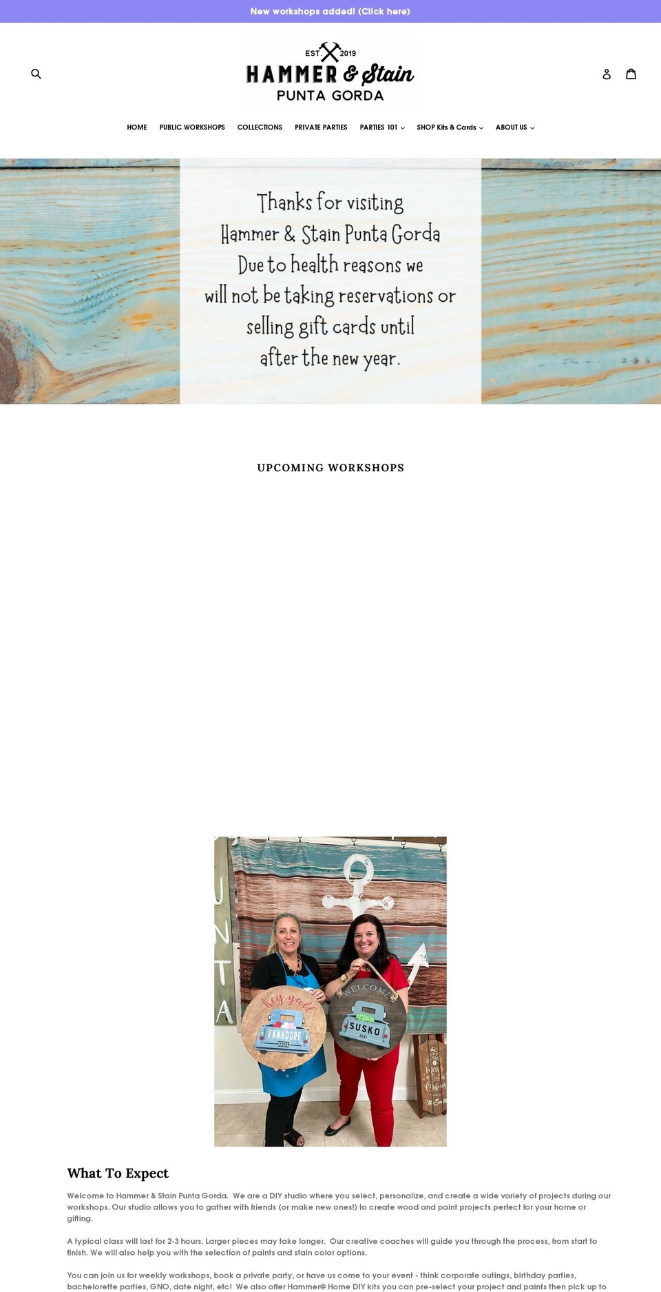 hammerandstainpuntagorda.com shopify website screenshot