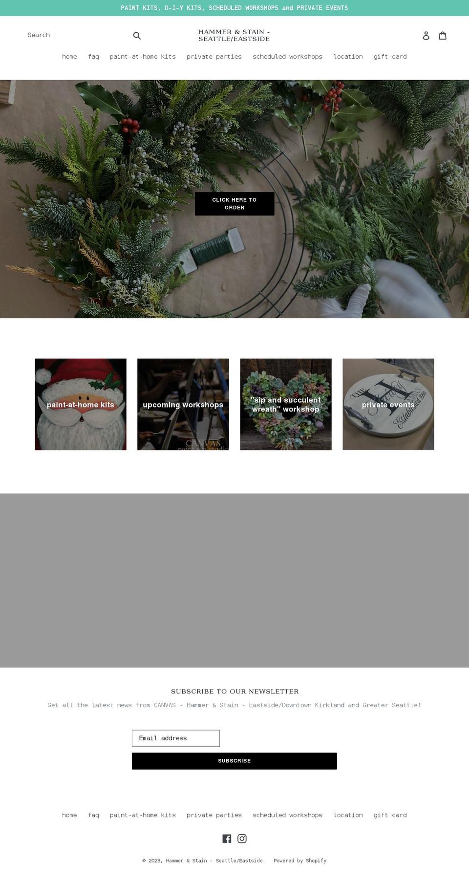 hammerandstainseattle.com shopify website screenshot