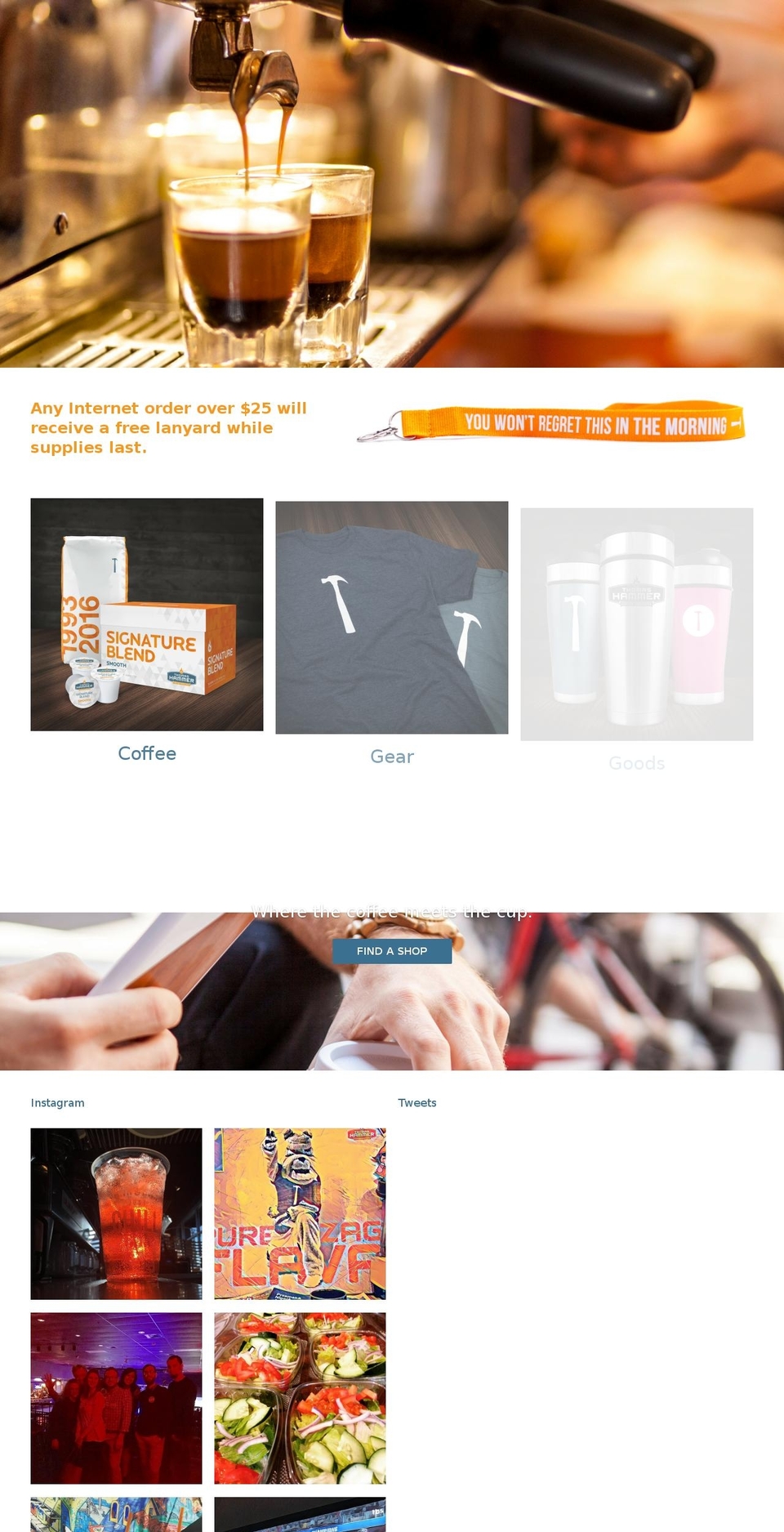 hammercoffee.com shopify website screenshot