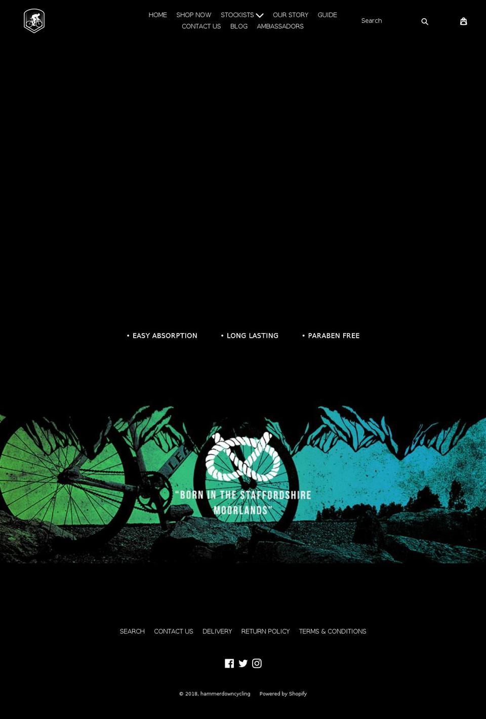 hammerdowncycling.com — Shopify storefront screenshot