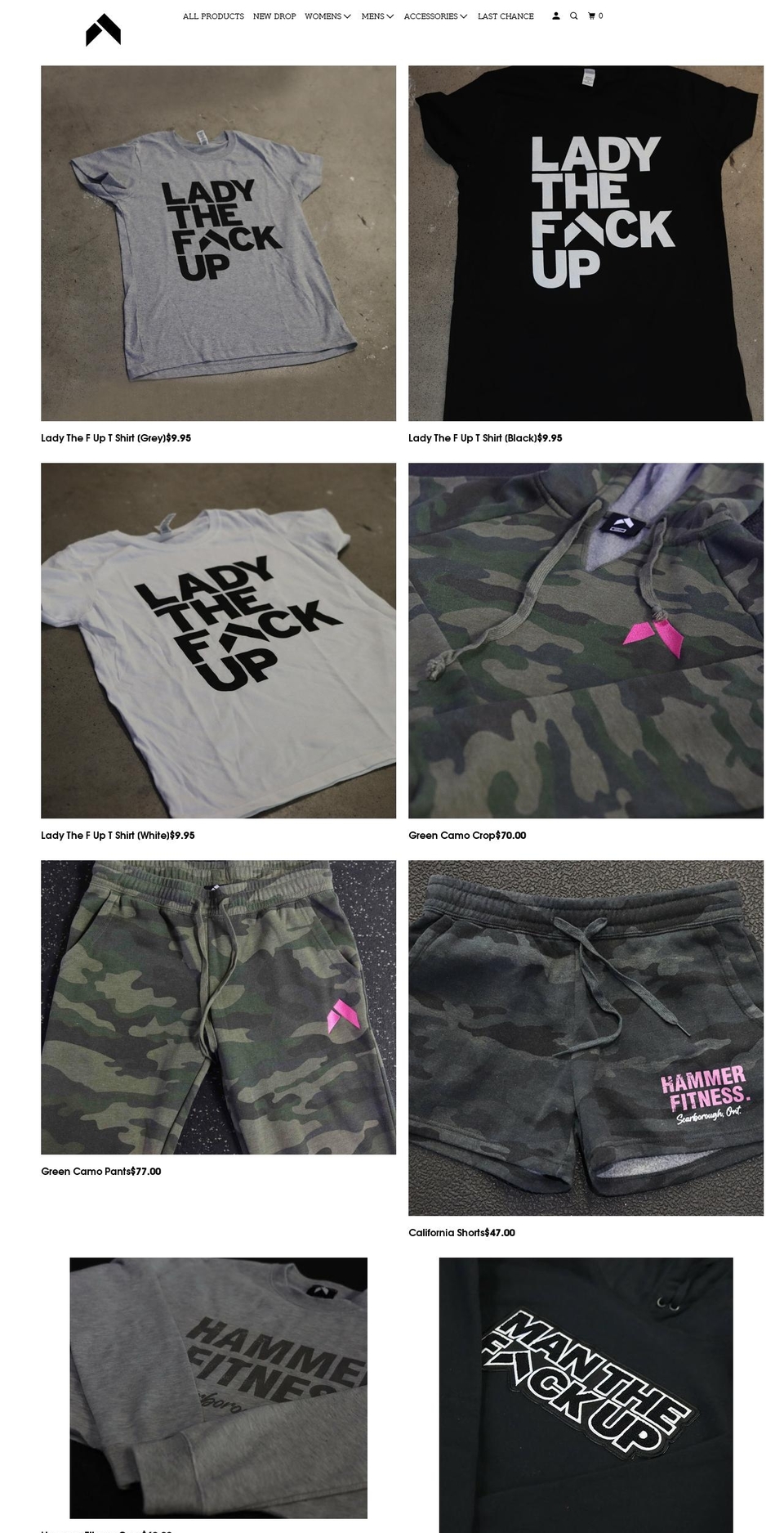 hammerfitnessstore.com — Shopify storefront screenshot