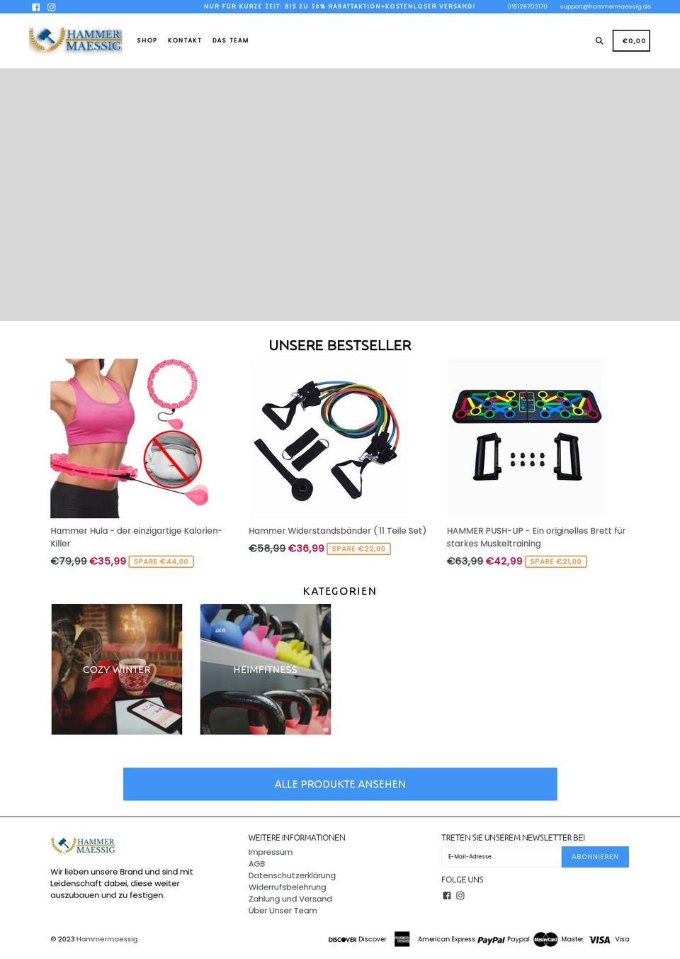 hammermaessig.com shopify website screenshot