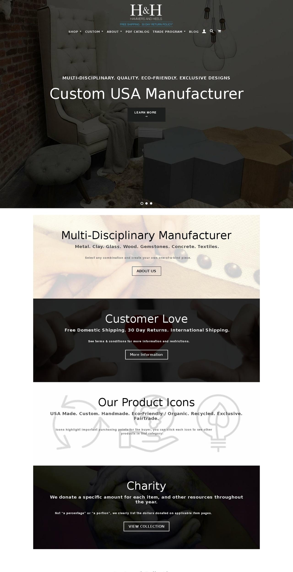 Be Yours Shopify theme site example hammers-and-heels.com