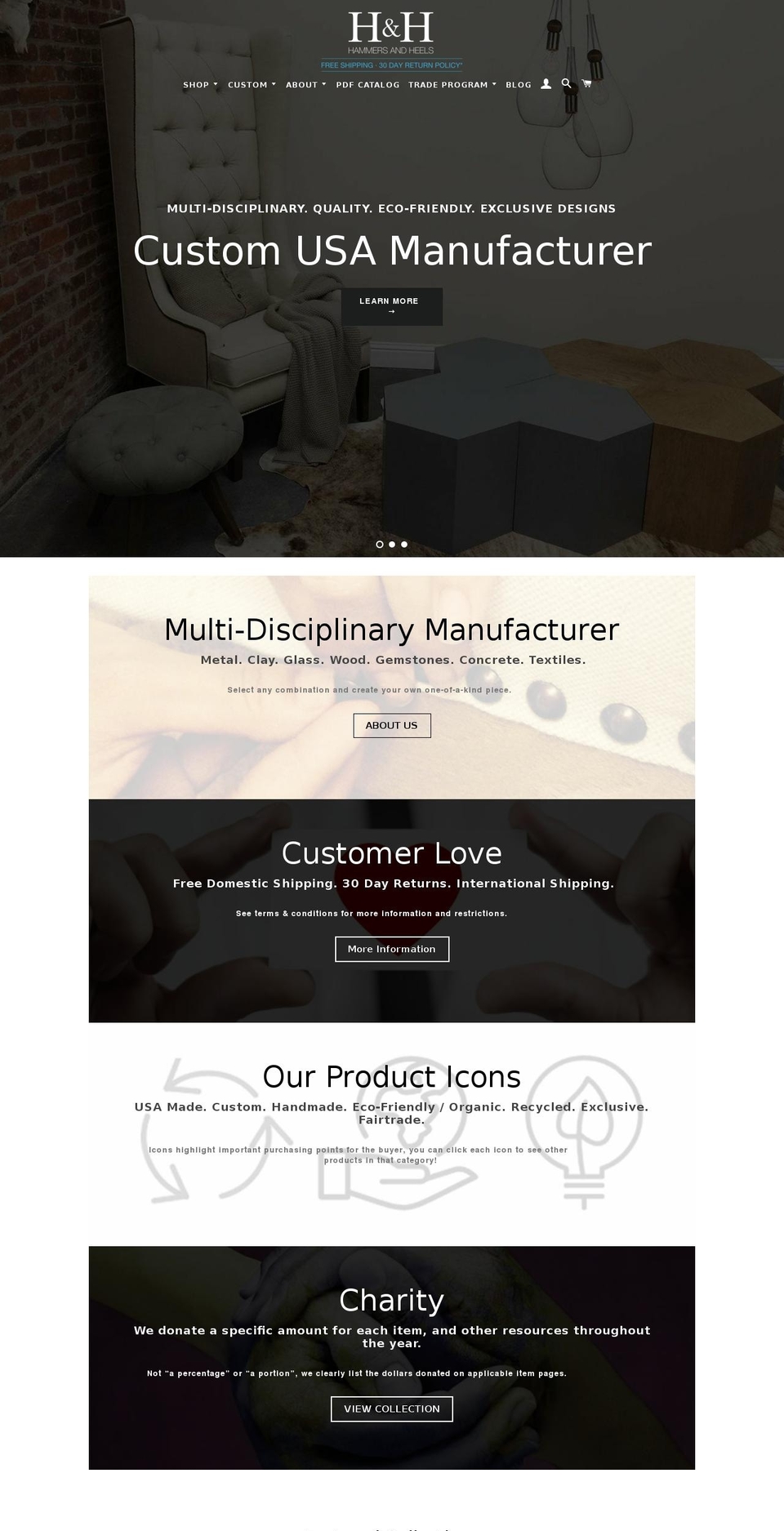 hammers-n-heels.com shopify website screenshot