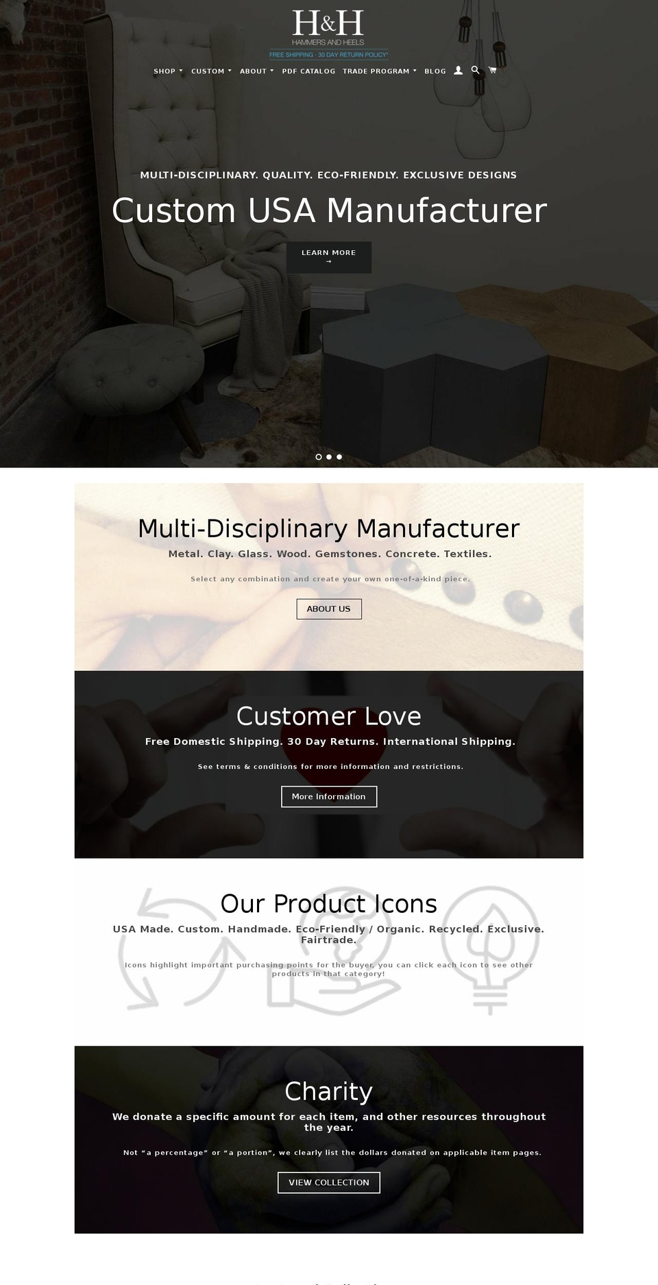 hammersandhighheelsblogspot.com shopify website screenshot