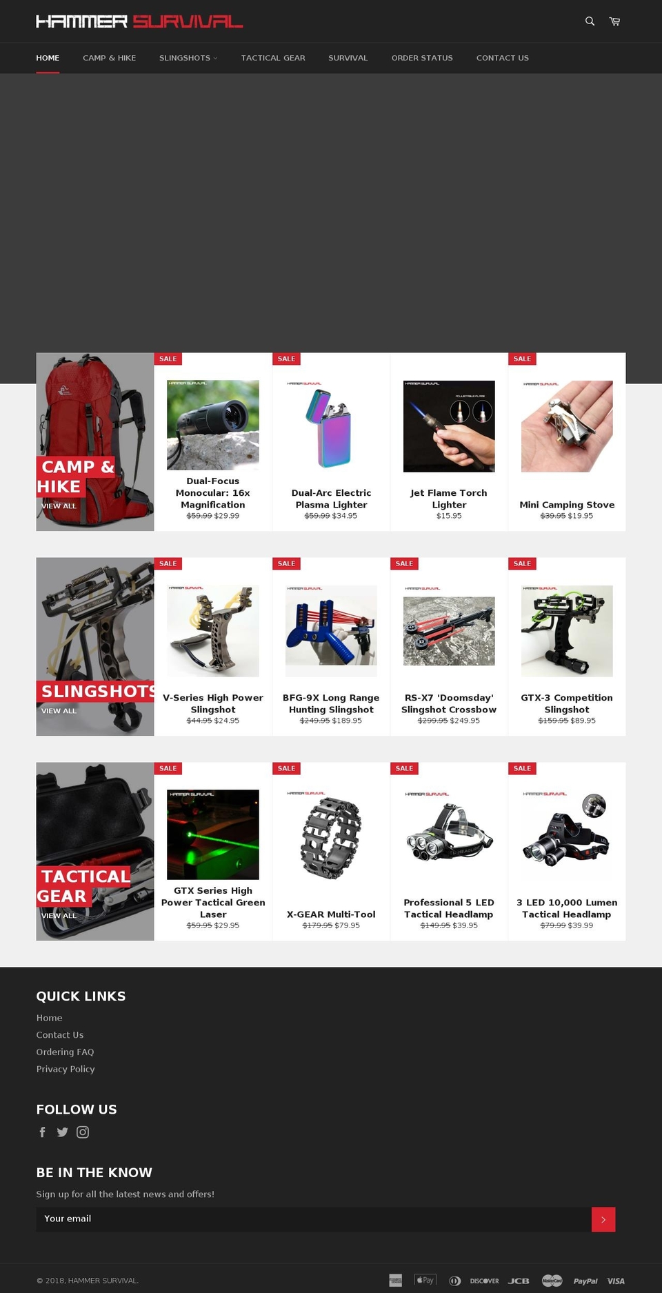 hammersurvival.com shopify website screenshot
