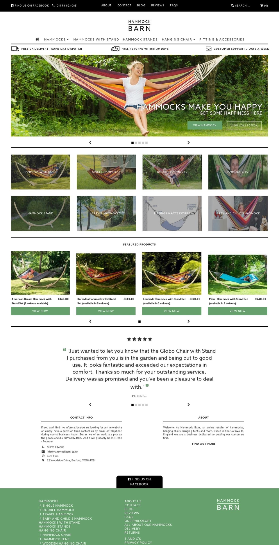 hammockbarn.com shopify website screenshot