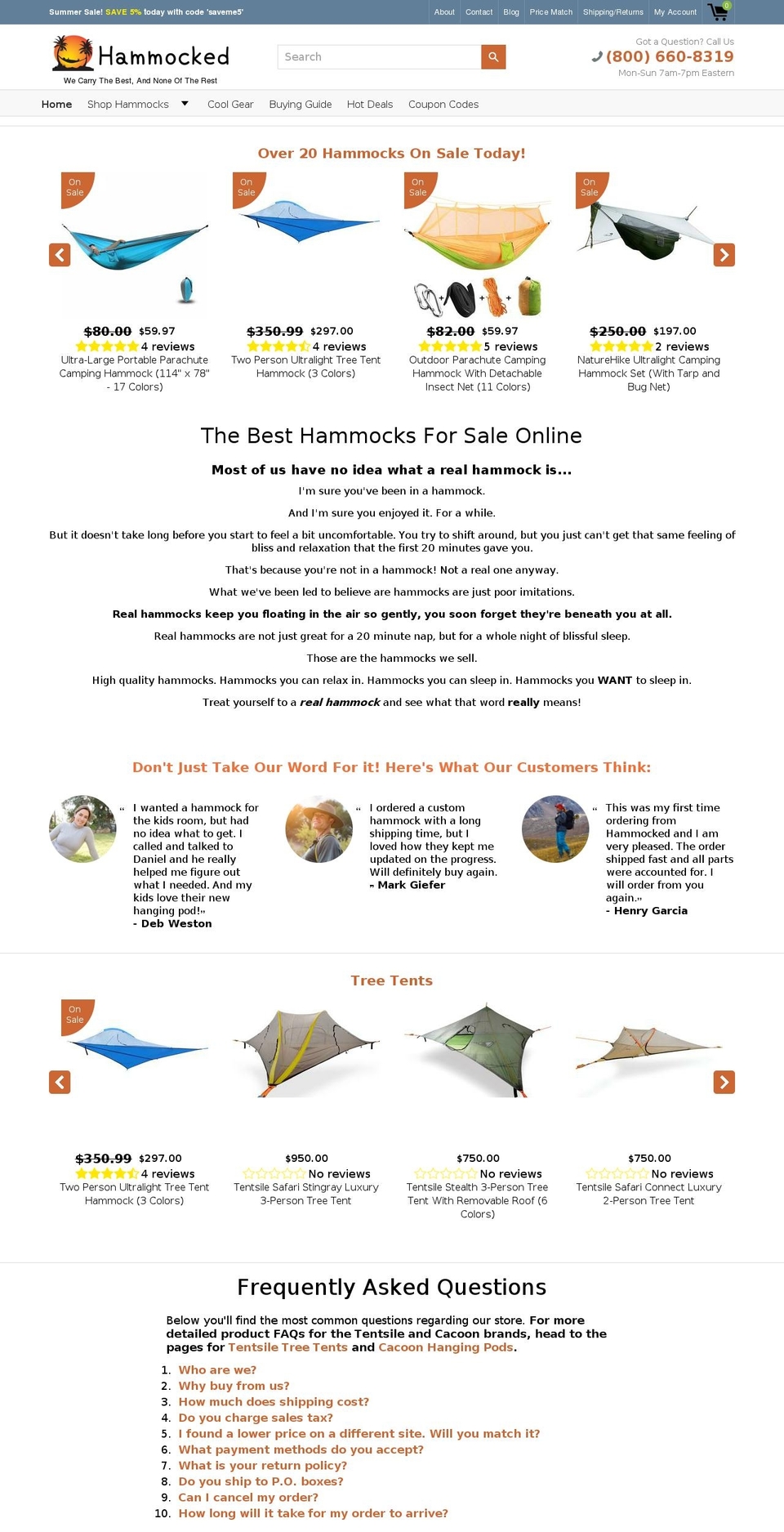 hammocked.com — Shopify storefront screenshot