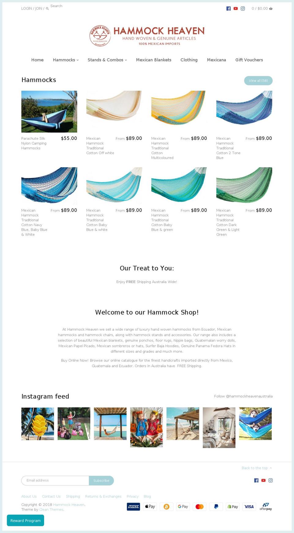 hammockheaven.com.au shopify website screenshot