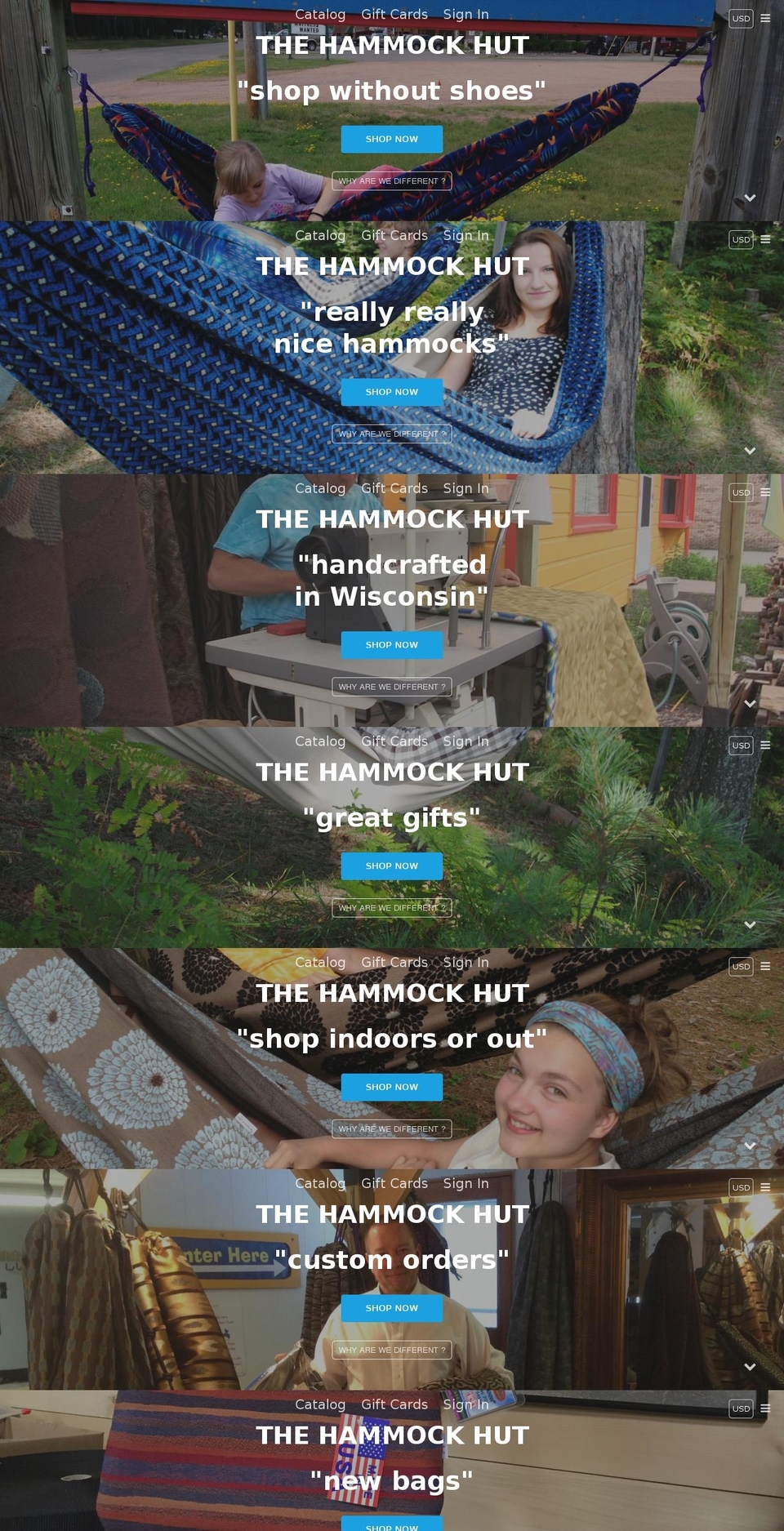hammockhut.com shopify website screenshot