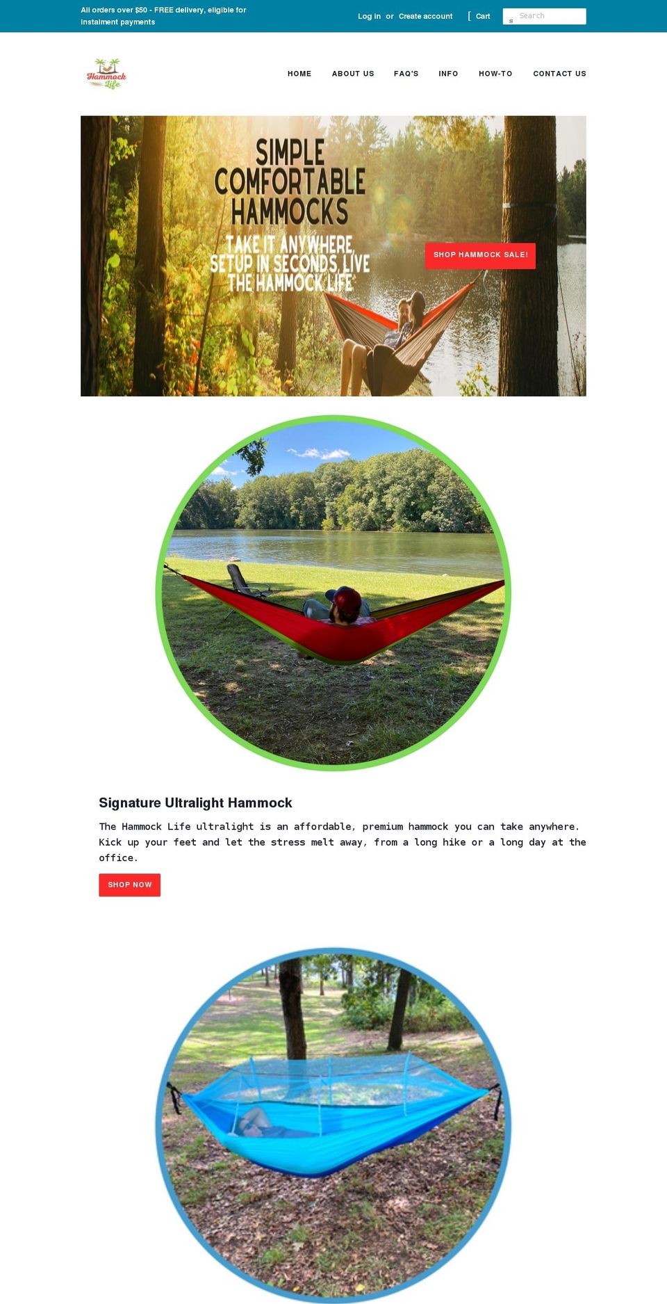 hammocklifeoutdoors.com shopify website screenshot