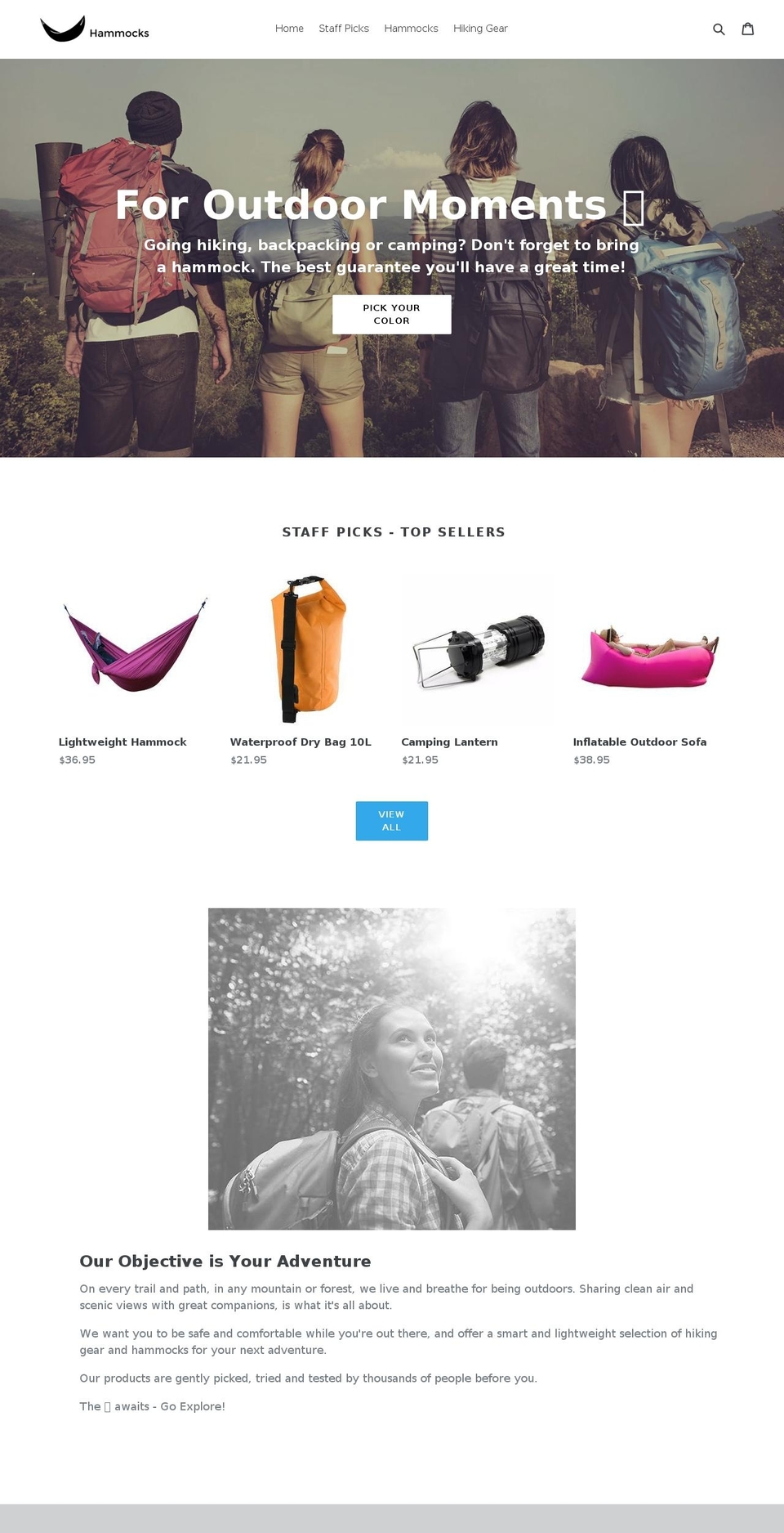 hammocks.one shopify website screenshot