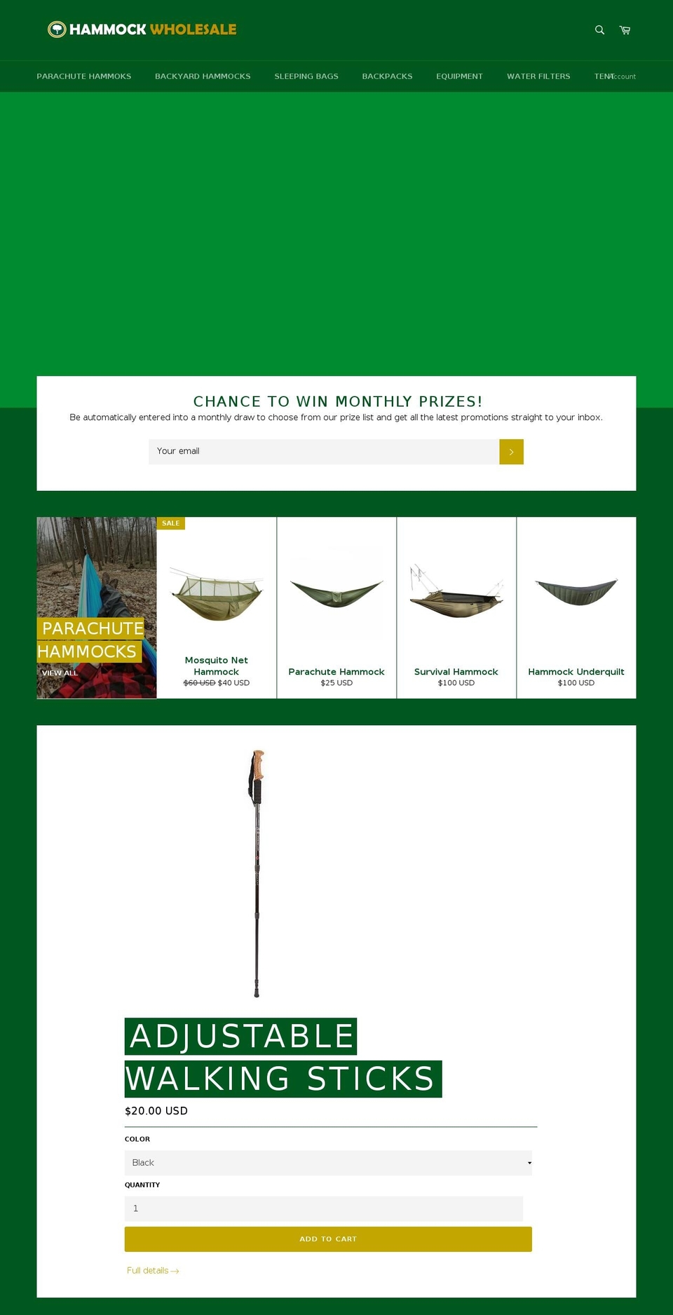 hammockwholesale.com — Shopify storefront screenshot