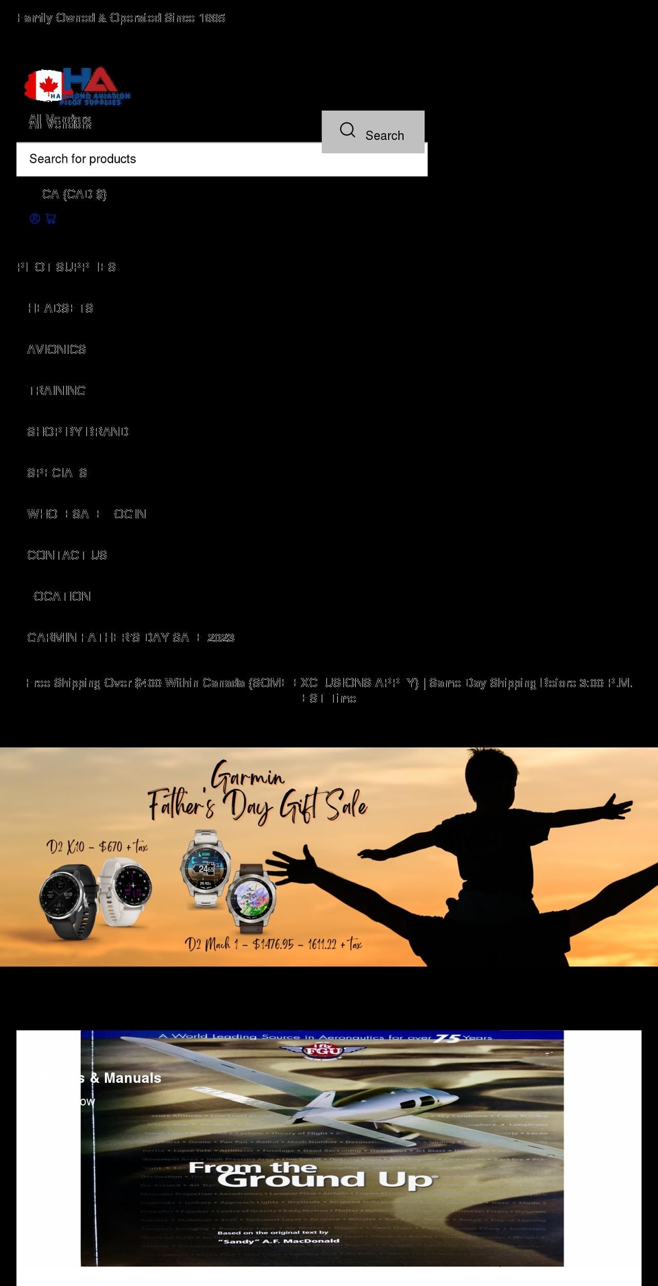 hammondaviation.com shopify website screenshot