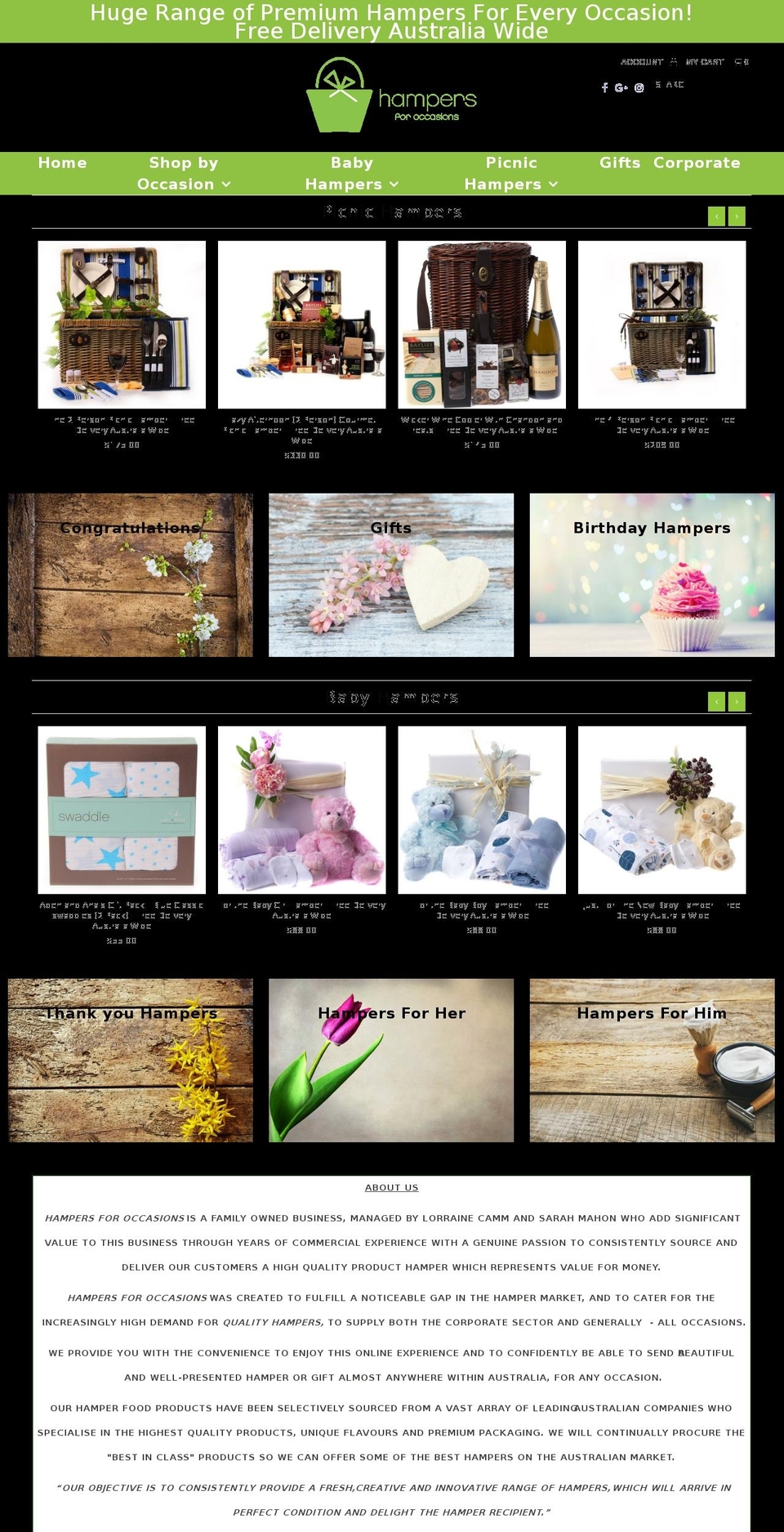 hampers4occasions.com — Shopify storefront screenshot