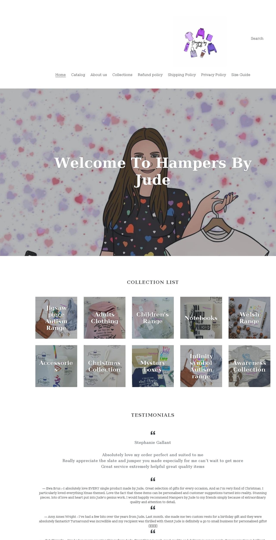 hampersbyjude.co.uk shopify website screenshot