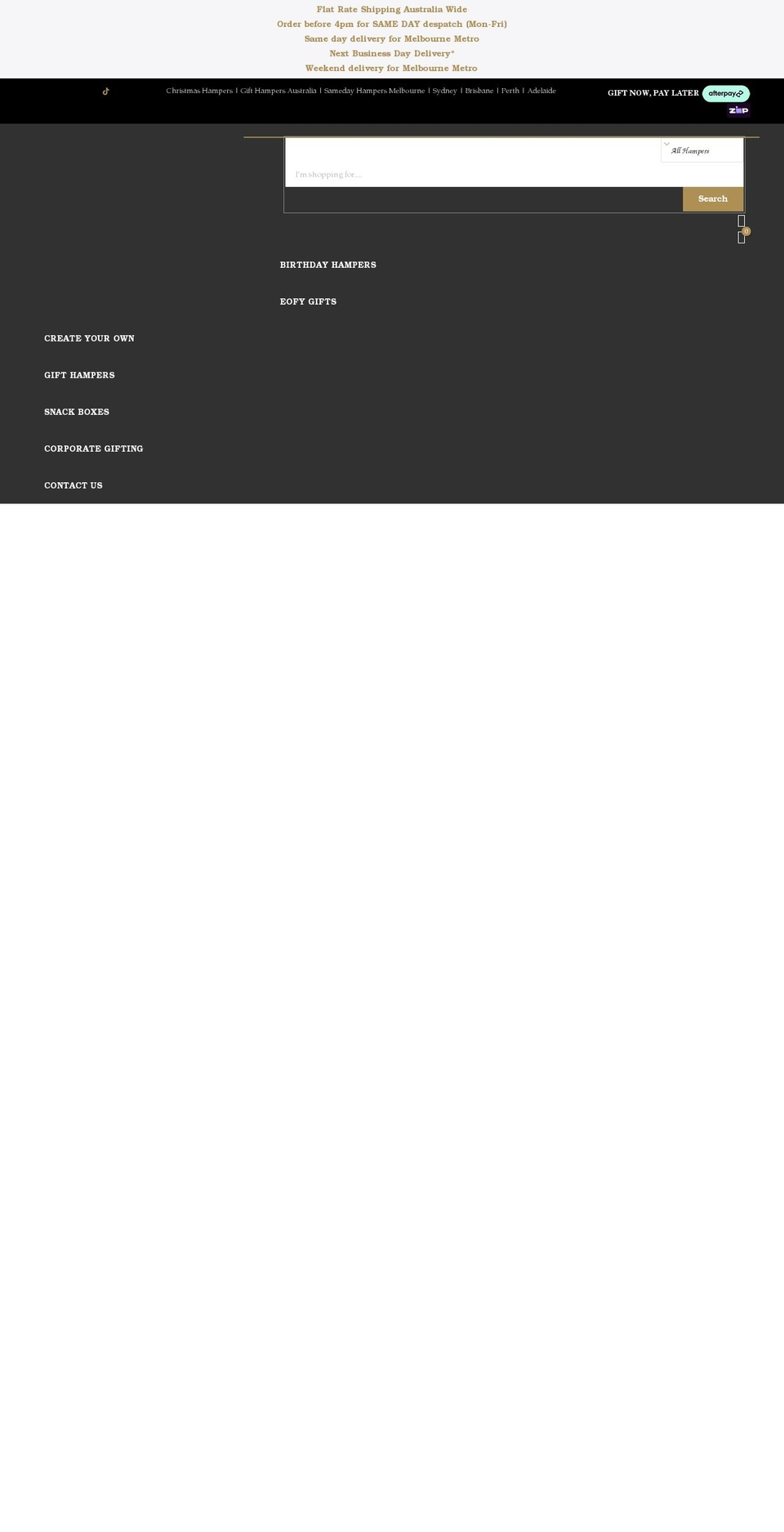 hampersgalore.com.au shopify website screenshot