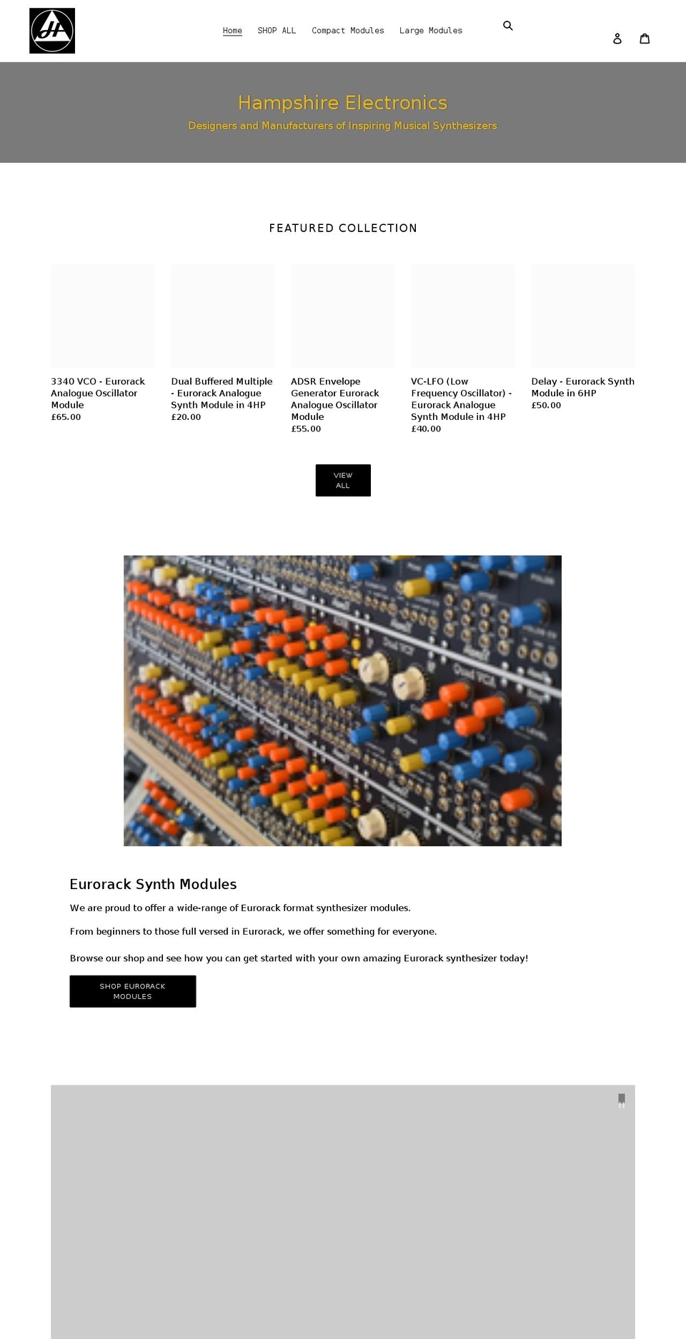 hampshireelectronics.co.uk shopify website screenshot