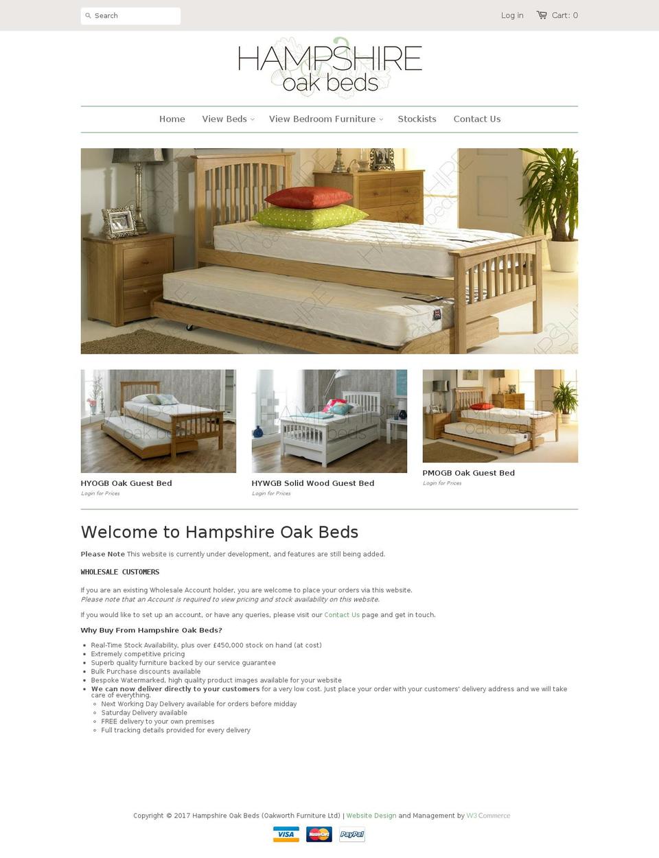 hampshireoakbeds.com shopify website screenshot