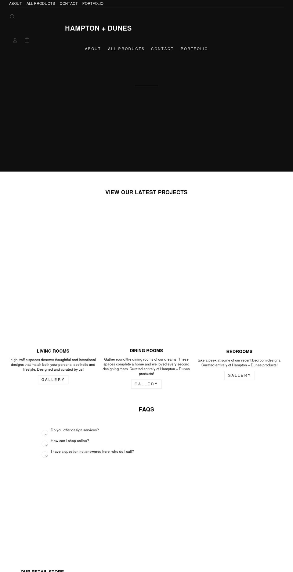 hampton-and-dune.myshopify.com shopify website screenshot