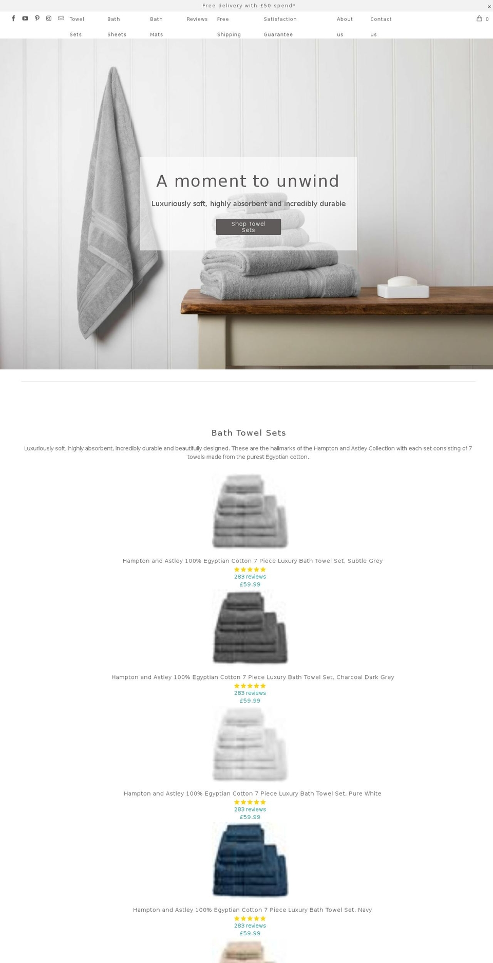 hamptonandastley.com shopify website screenshot