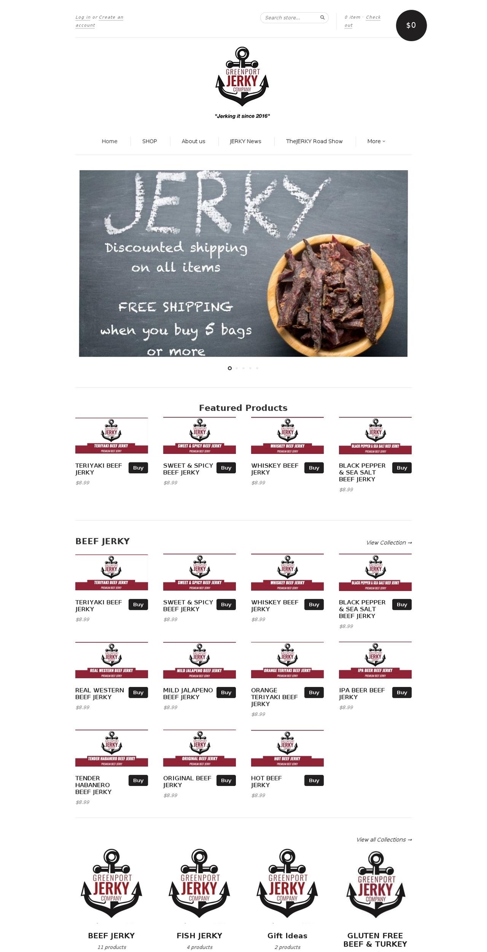 hamptonjerky.com — Shopify storefront screenshot
